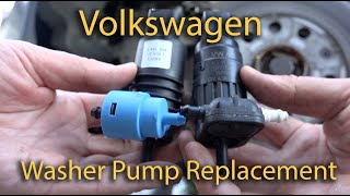 Volkswagen Washer Pump Replacement  How to find hidden windshield water pump.