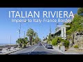 4k drive in italian riviera riviera ligure  imperia to italyfrance border