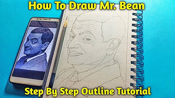 How To Draw Mr.Bean Step By Step 🔥 / Outline Tutorial #viral #trending #video