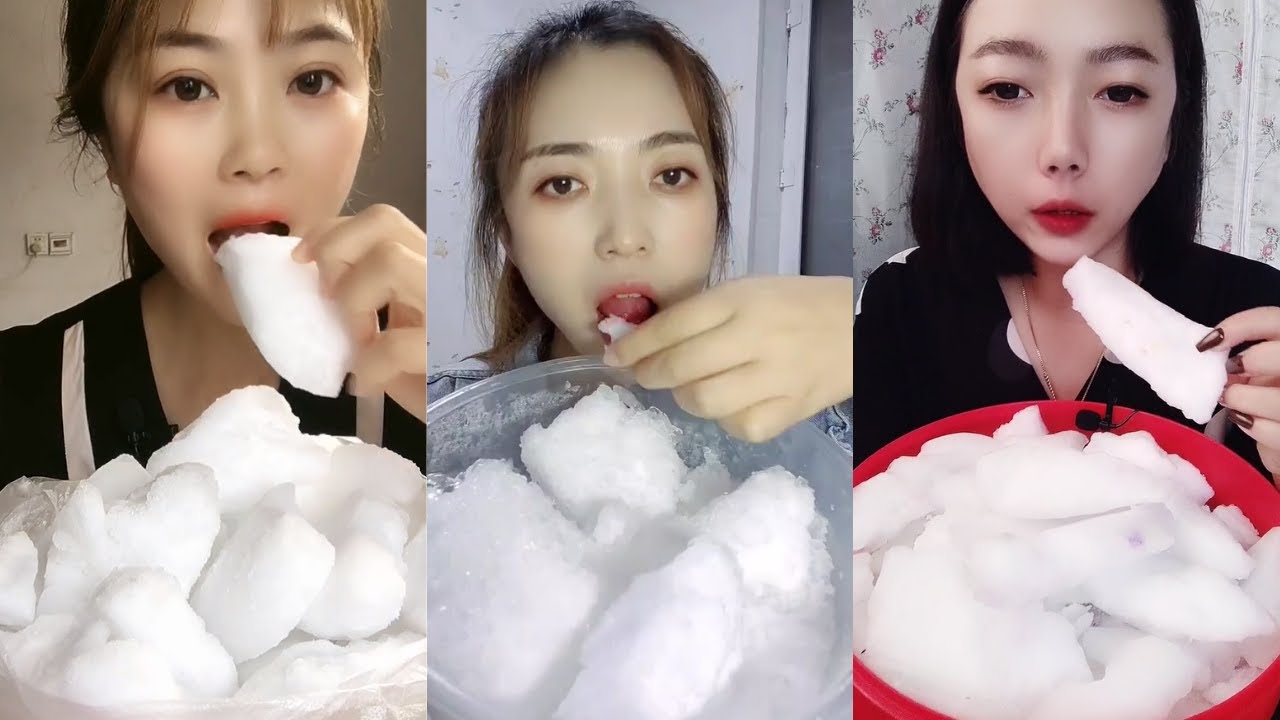 FREEZER FROST CHUNKS ICE BLOCK FROST EATING ASMR ❄️HARD CRUNCHES WHITE ICE ASMR 먹방 ASMR 얼음먹방 ASMR 氷
