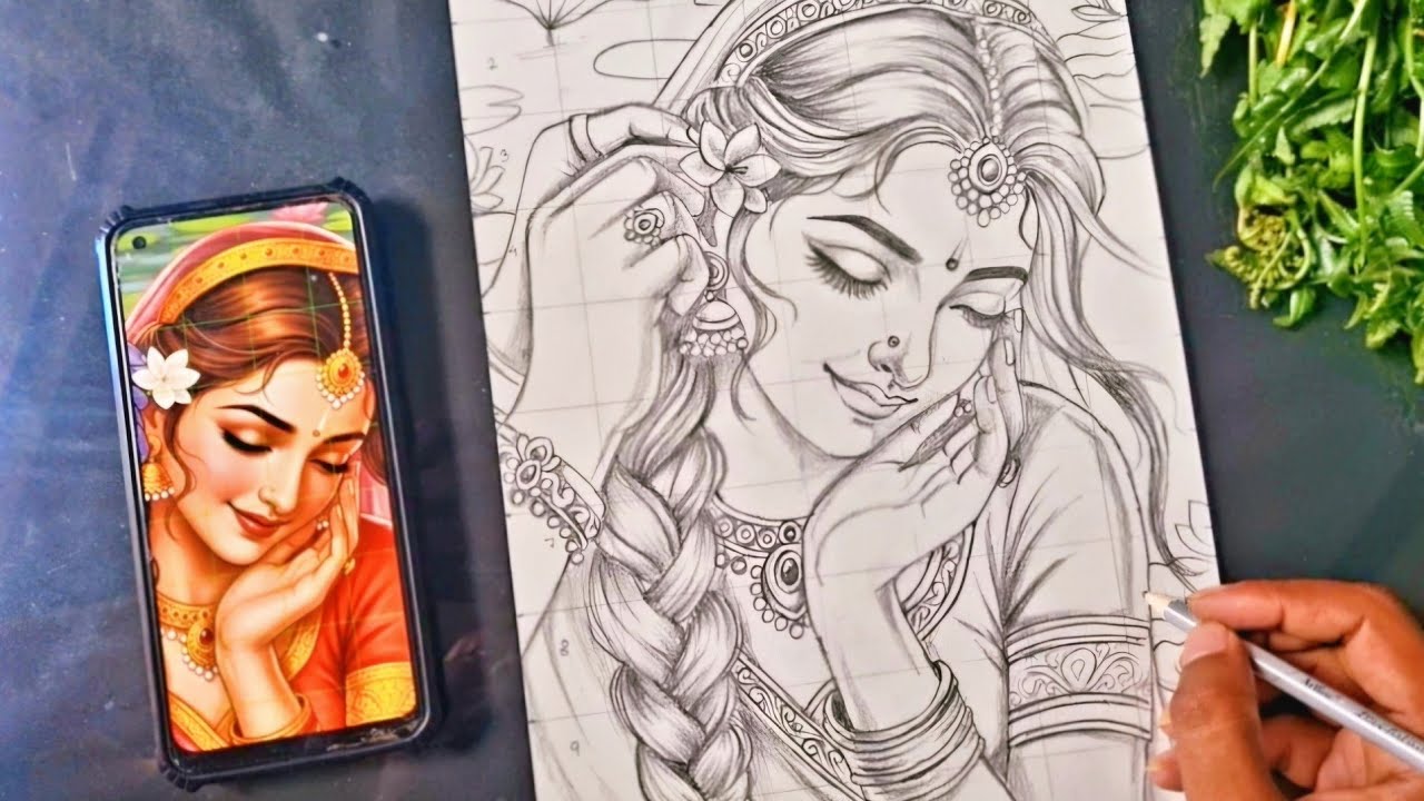 Radharani drawing easy | Radha Maiya drawing video Part 1 | CTW