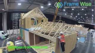 Frame Wise build a Timber Frame house in 2 days for the timber expo show 2012. It was the highlight of the show.
