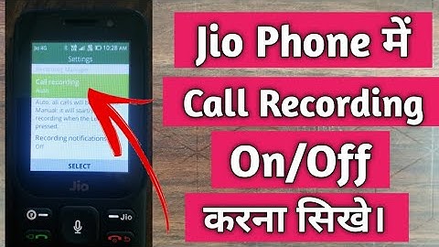 Jio Phone Me Call Recording On/Off Kaise Kare || Jio Phone Me Call Recording Kaise Kare