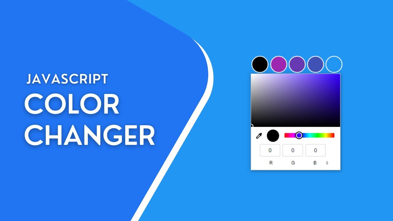 Javascript background color changer project | Switch background color on  button click | color picker - YouTube
