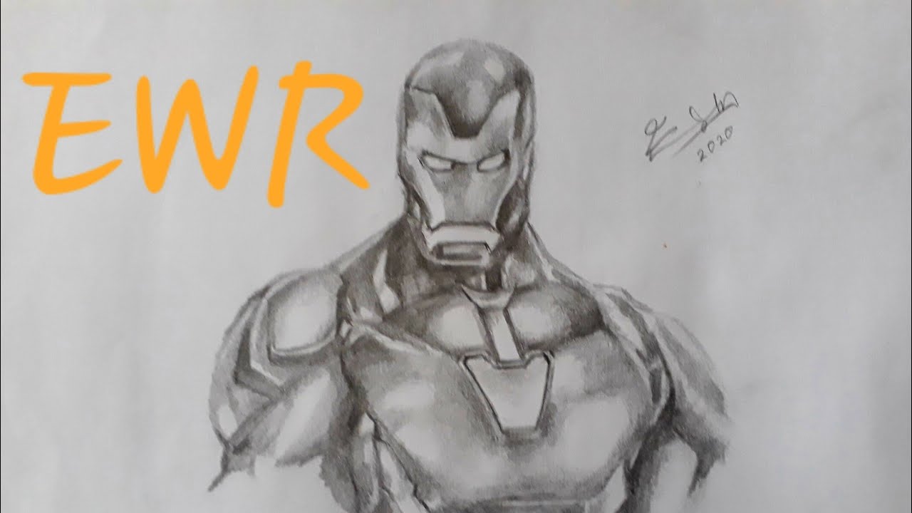 how to draw iron man using a pencil pencil sketch - YouTube