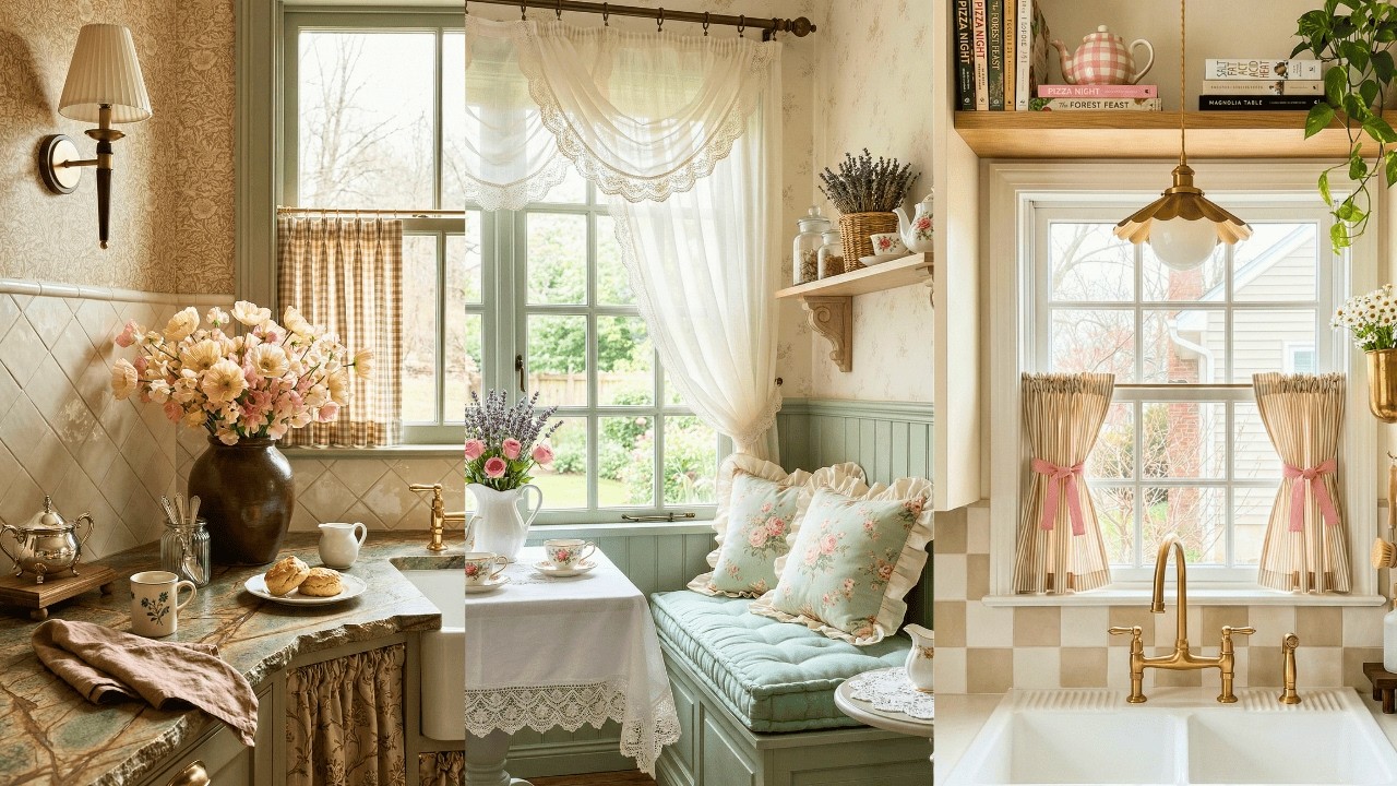 Vintage Kitchen Curtain Ideas: Spring Cottage Farmhouse Decor & Styles For Small Spaces!