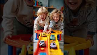 😂 Kids Funny Car Race Challenge 🚗💨 | Cute Kids Playing Shorts