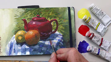 Can I Paint This Still Life with Just Three Colors Plus White? (It Doesn't Go As Planned)