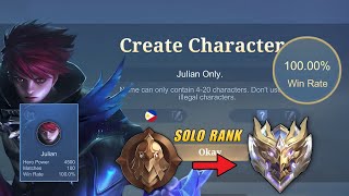 100% WINRATE FROM WARRIOR TO MYTHIC SOLO RANK - JULIAN ONLY!! 😱 (hardest challenge ever)