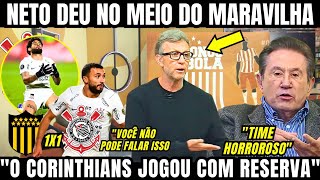 NETO QUASE PERDE A PACIÊNCIA COM MARAVILHA APÓS TIRAR SARRO DO CORINTHIANS EM EMPATE NA LIBERTADORES