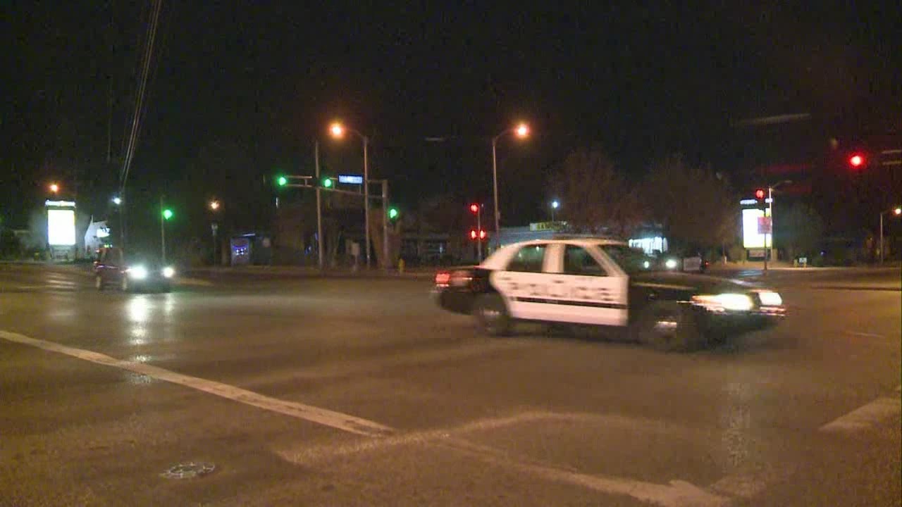 Possible drunk driver hits police car - YouTube