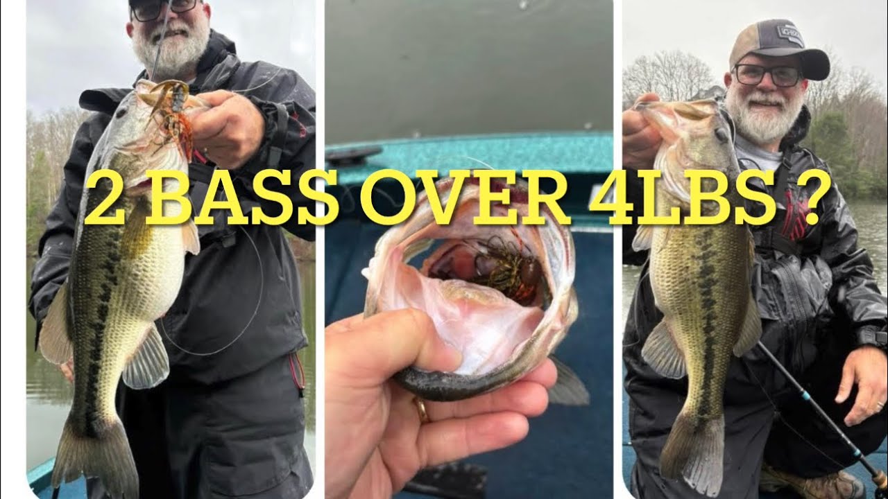 Woodcreek Lake – 2 big bass over 4lbs on a jig – old school bass fishing