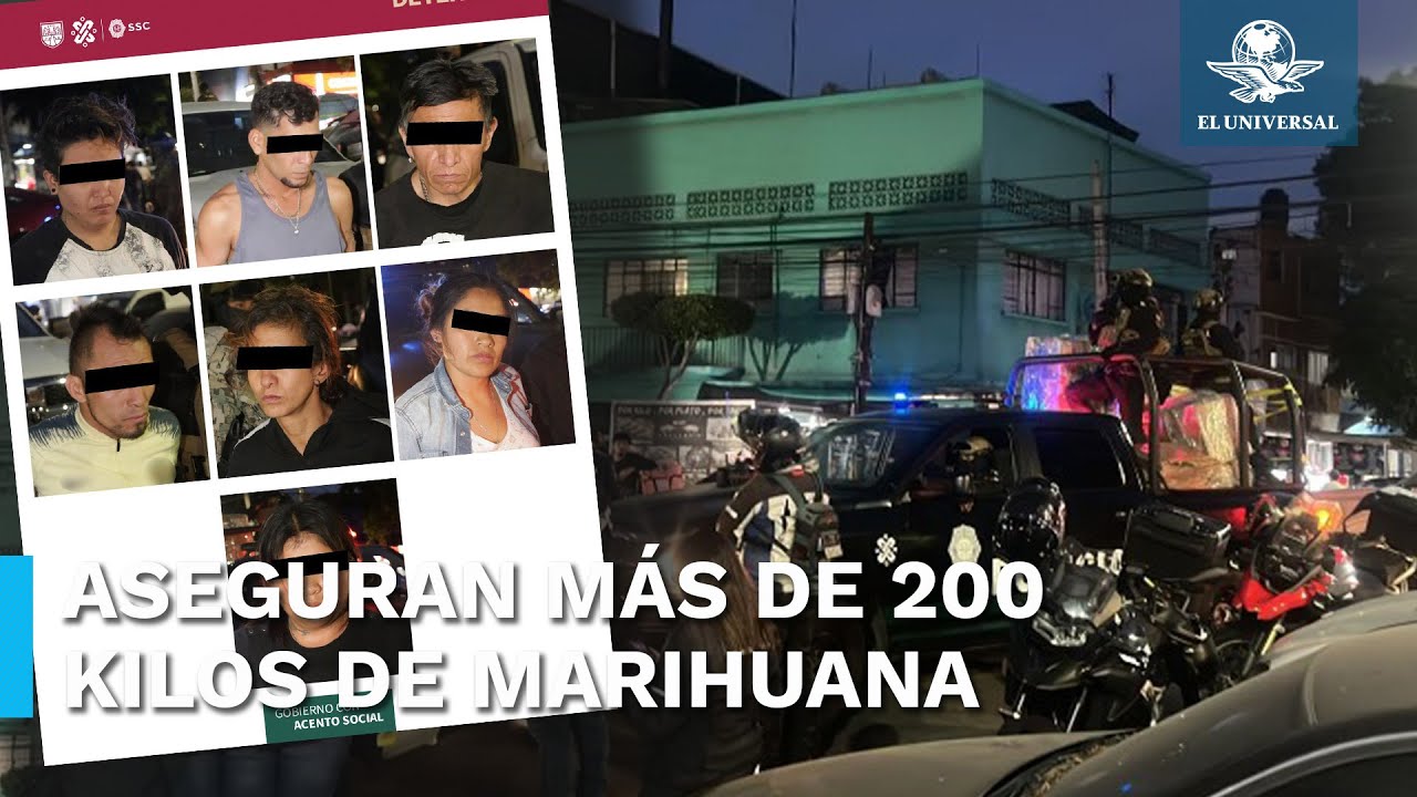 Aseguran más de 200 kilos de droga en alcaldía Venustiano Carranza; hay 7 detenidos
