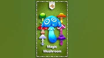 7 Stylized Mushroom Designs | Blender 3D #Shorts #blender3d #ucupaint