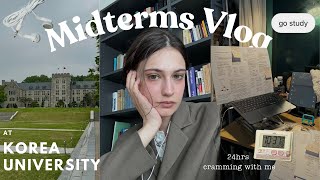 eng/kr MIDTERMS STUDY VLOG 🎧 24hr cramming with me for an exam at Korea University