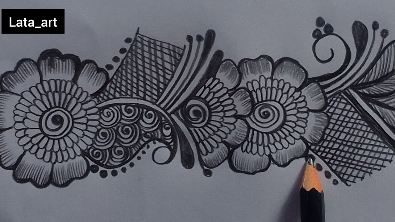 New shading mehndi design / Mehndi design by pencil / Arabic design mehndi for hands #lataart