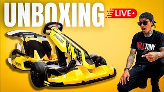 TRANSFORMERS Bumblebee Segway Ninebot Gokart PRO - Unboxing LIVE | $2300 Electric Go-Kart?!