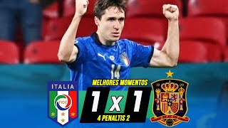 ITALIA 1 (4) X (2) 1 ESPANHA | MELHORES MOMENTOS E DISPUTA DE PENALTIS | SEMIFINAL EUROCOPA 2021