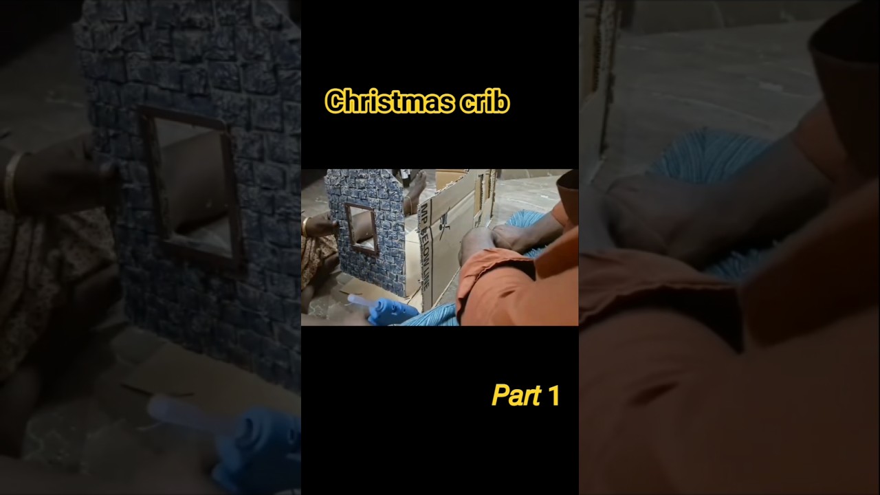christmas crib made with cardboard part 1