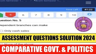 Sol Comparative & Government Politics 4th Semester Internal Assessment 35 Questions Solution 2024