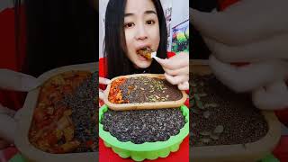 ASMR FAST EATING CHEESE CHOCOLATE ICE CREAM MUKBANG WITH BLACK SESAME SEEDS