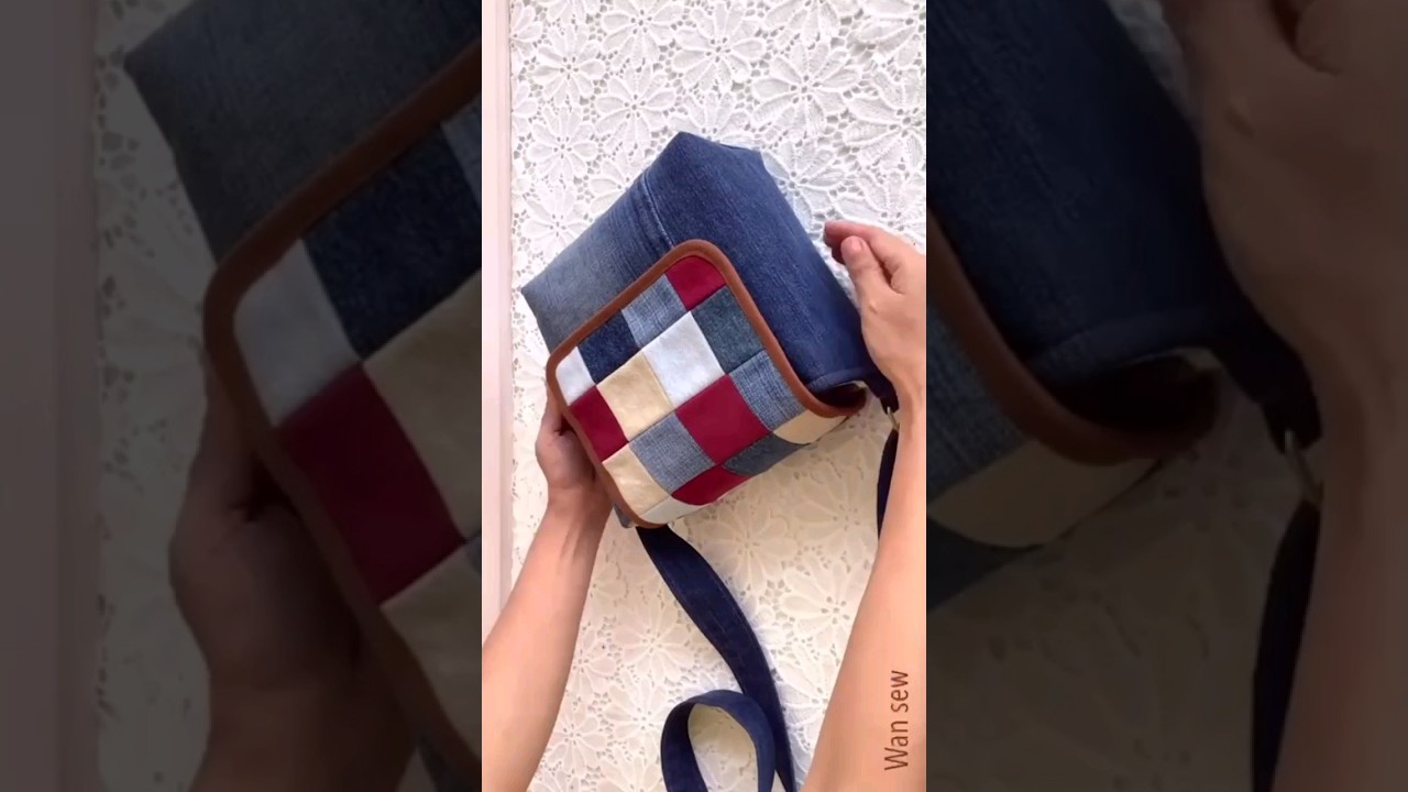 💎Diy old jeans into sling bag, Super lovely