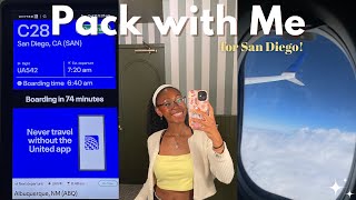 Chaotic Pack With Me for 2 Days in San Diego ✈️🤍 Last-Minute + Everything I Bring!