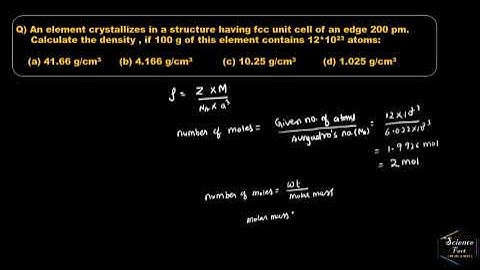 An element crystallizes in a structure having fcc unit cell...IIT JEE|NEET|Solid States..Q.No-29