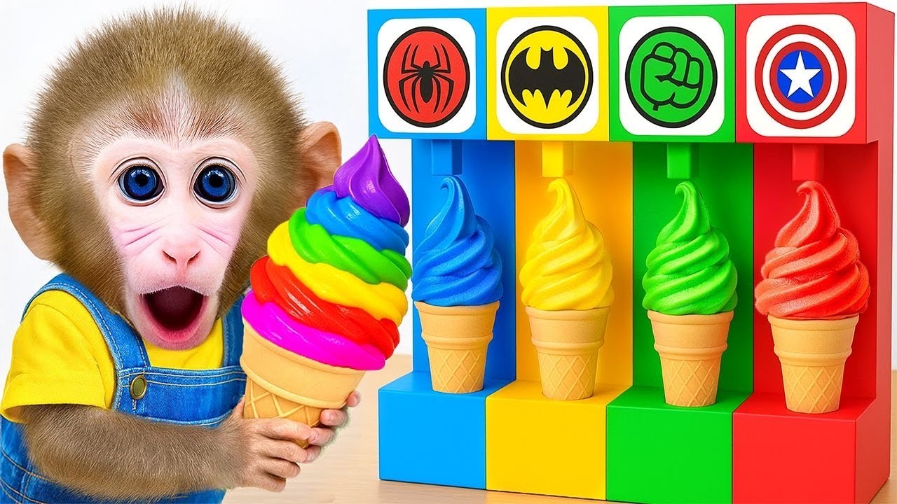 Mono TaTa Descubre La Máquina De Helados Mágica Y Disfruta De Una Deliciosa Fruta Con El Patito