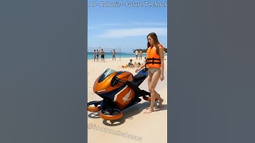 Honda Hoverbike Hits the Beach: Futuristic Ride of 2026! #automobile #japan #aiart  #robot #shorts