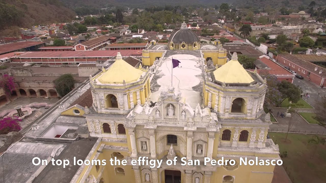 La Merced Church, Antigua, Guatemala via drone