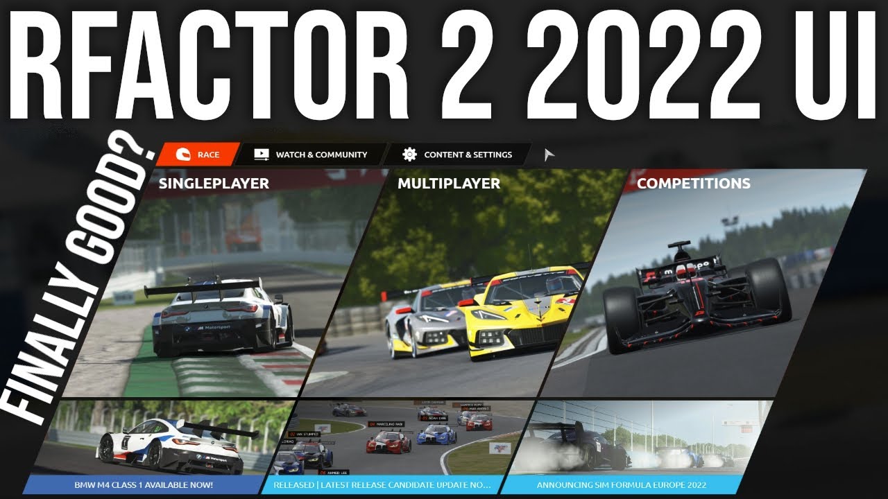 rFactor 2 NEW 2022 UI Update! | Is It Finally Good!?