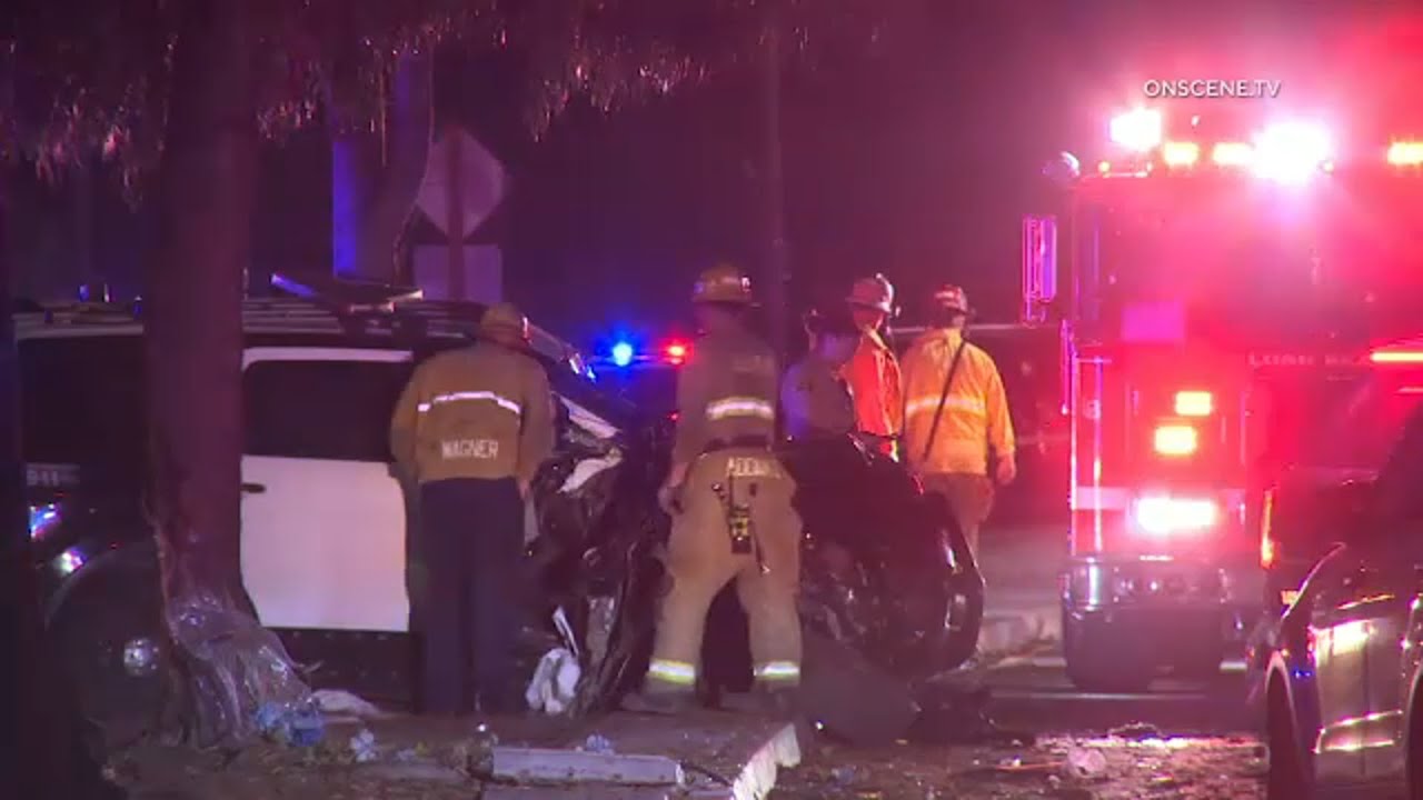 Deputies injured after chase ends with crash in Long Beach - YouTube