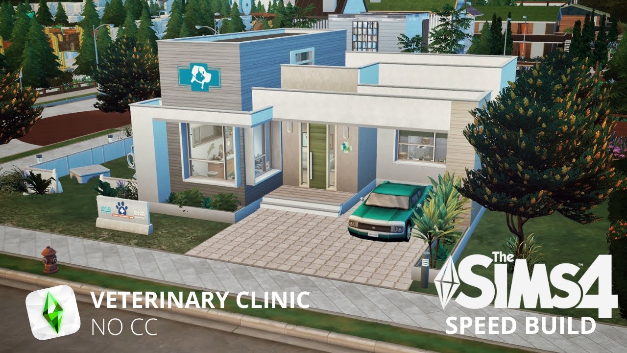 Modern Veterinary Clinic  || The Sims 4 Speed Build || NO CC