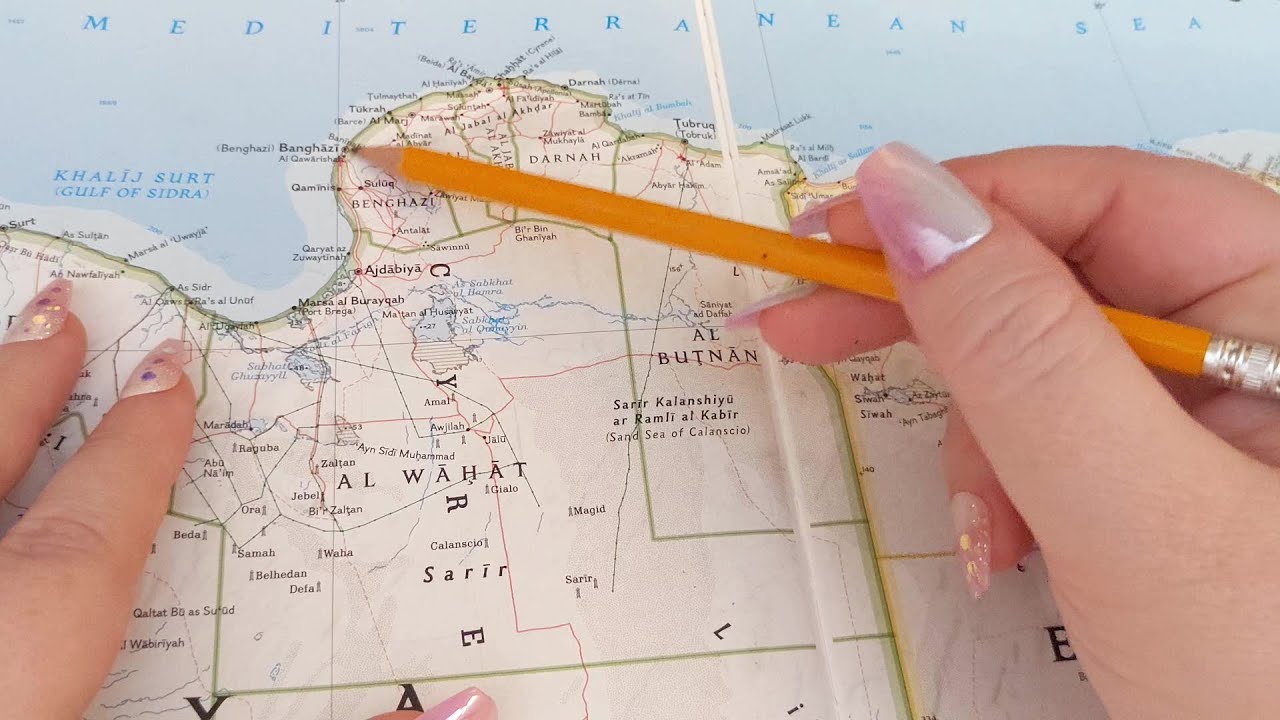 ASMR ~ Benghazi, Libya History & Geography ~ Soft Spoken Map Tracing Google Earth