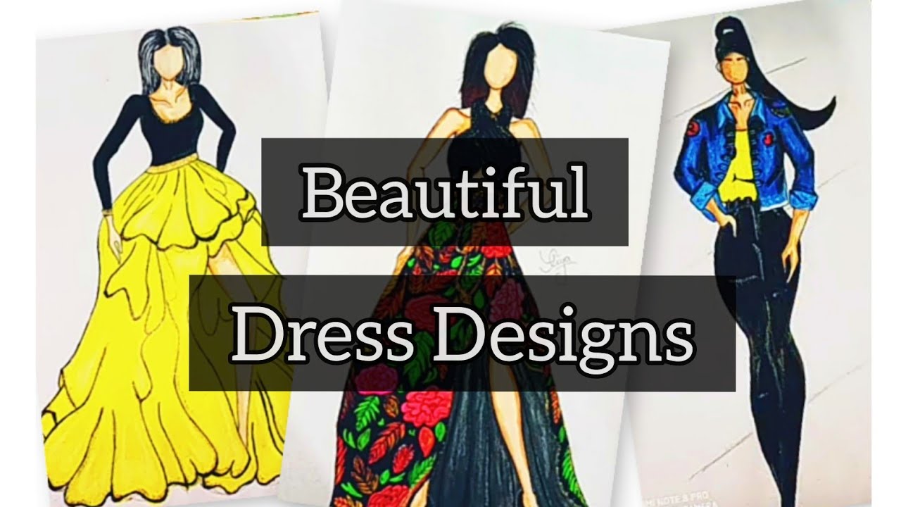 Creative Designer Dresses Sketch - YouTube