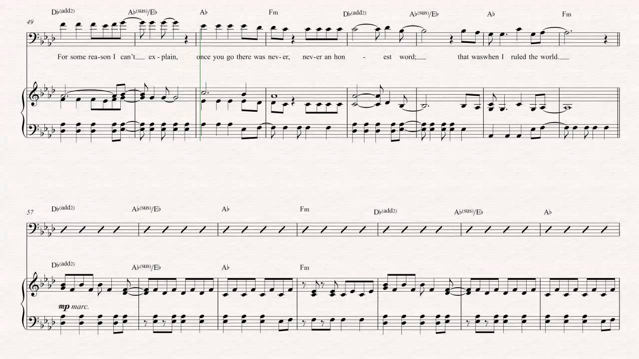 bass viva la vida coldplay sheet music chords vocals youtube viva la vida string quartet sheet music