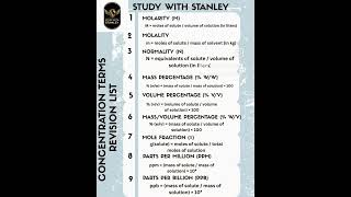 Concentration Terms#class10 #chemistry #class12 #somebasicconceptsofchemistry #neet