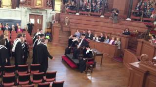 Graduates re enter Sheldonian theatre
