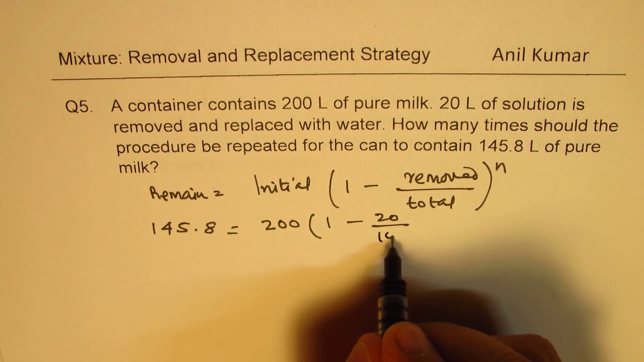 Mixture Removal and Replacement in Minutes 10 SSC BANK Examples Mixture Removal and Replacement in Minutes 10 SSC BANK Examples