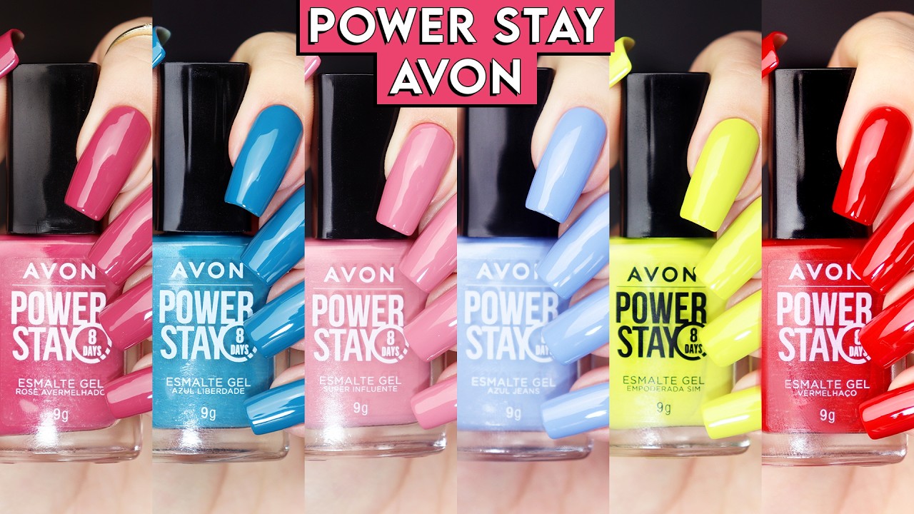 TODAS as 24 cores dos ESMALTES POWER STAY da Avon aplicadas nas unhas | Opinião e Resenha da coleção