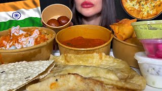 ASMR INDIAN FOOD MUKBANG | EATING CHICKEN BIRYANI, PANEER MASALA, SAMOSA