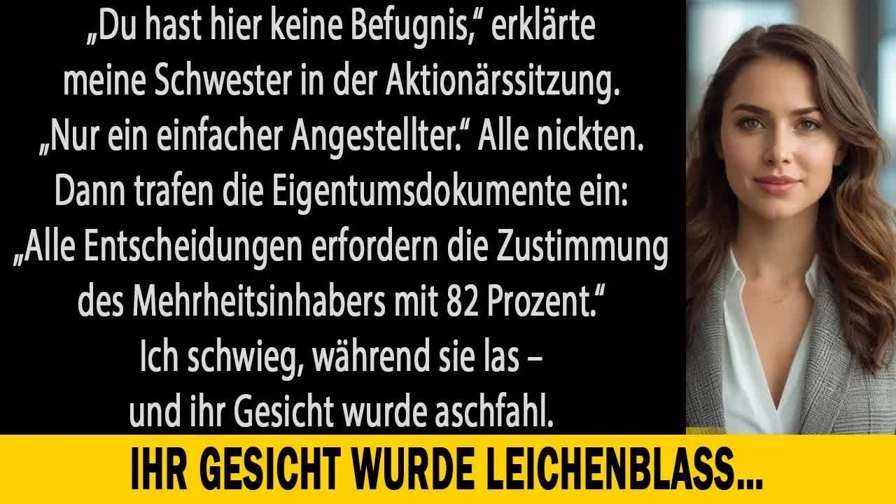 Sie schloss mich von Entscheidungen aus – ohne zu wissen, dass ich Mehrheitseigentümer bin