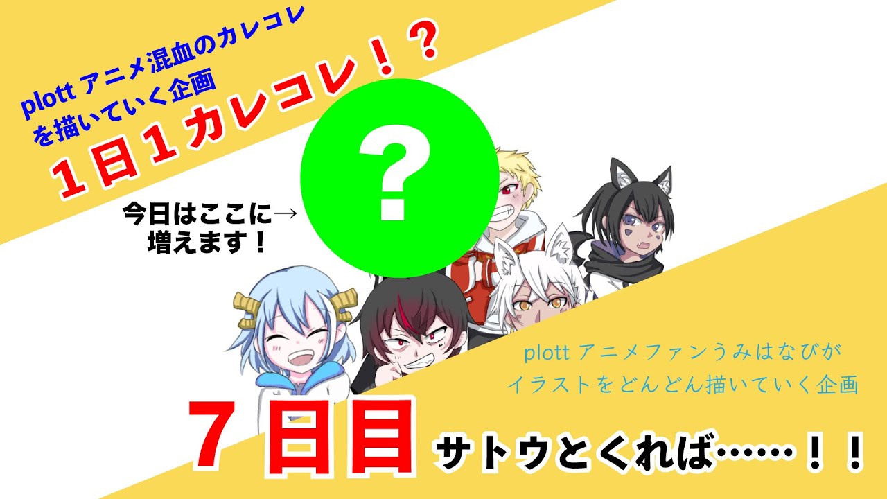 一日一カレコレ 描いてみた 7人目 プロットアニメファンアート 手描き Youtube