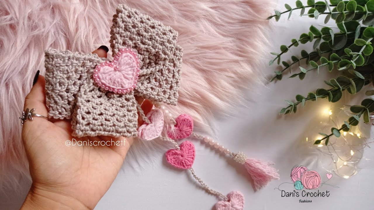 NUEVO LAZO/moño XL | con colgantes a CROCHET 💓💞| patrón fácil #coquette