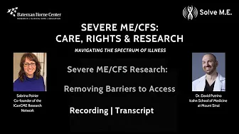 Severe ME/CFS Webinar Series Session 4: Research