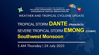 Download Lagu Press Conference - TS Dante \u0026 STS Emong and Southwest Monsoon at 11AM | July 24, 2025 - Thursday MP3 Download Lagu Press Conference - TS Dante \u0026 STS Emong and Southwest Monsoon at 11AM | July 24, 2025 - Thursday MP3