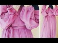 DIY - FRONT OPEN ABAYA /sleeves design with elastic