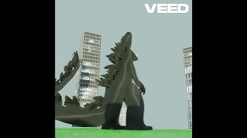 godzilla attack(a short clip from a planned fan film) #animation#godzilla#shorts#trending#blender