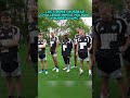 Lacy does the crossbar challenge while holding a burrito (ofc)